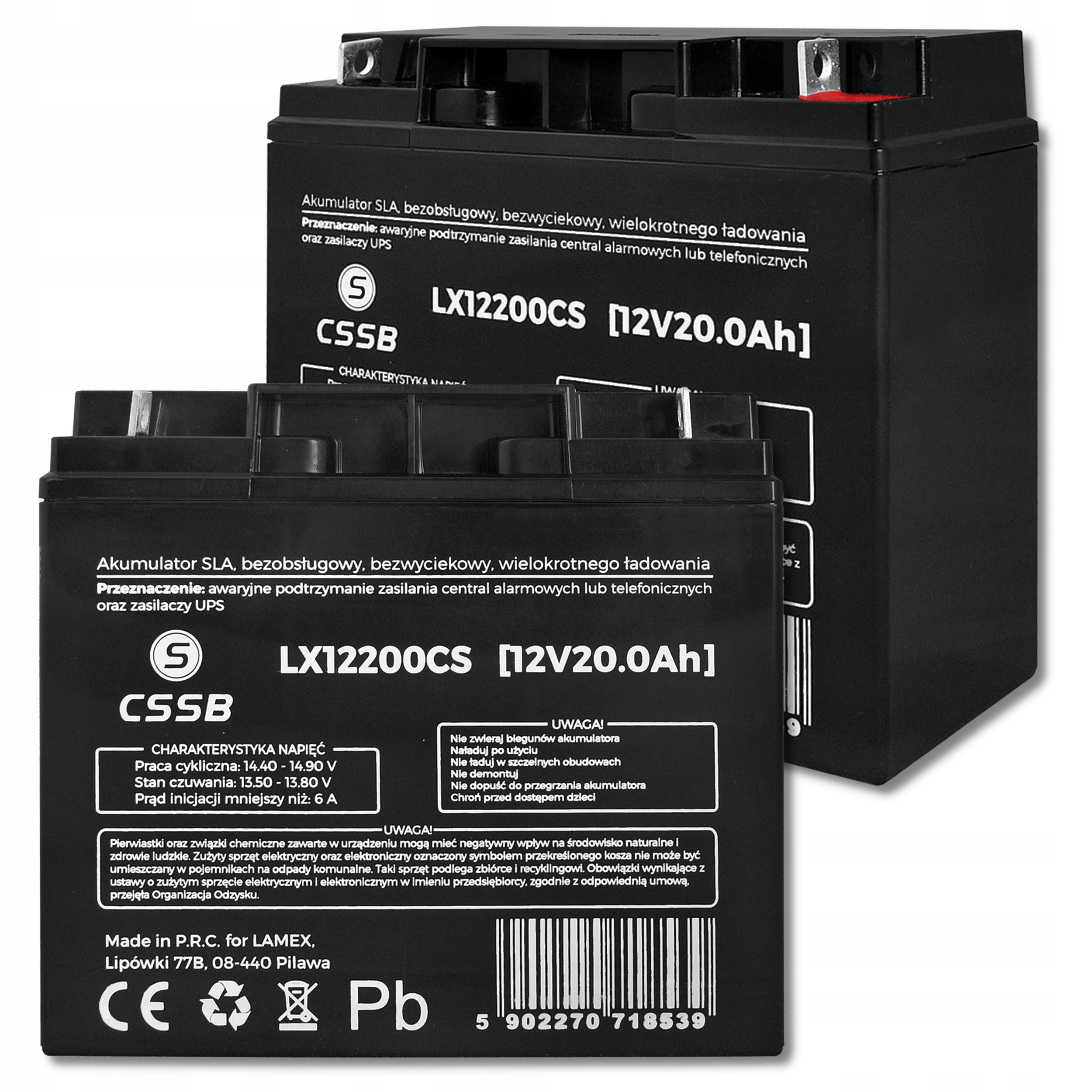 Výkonný Gelový Akumulátor Agm 12V20Ah Pro Hračky Ups Alarmu