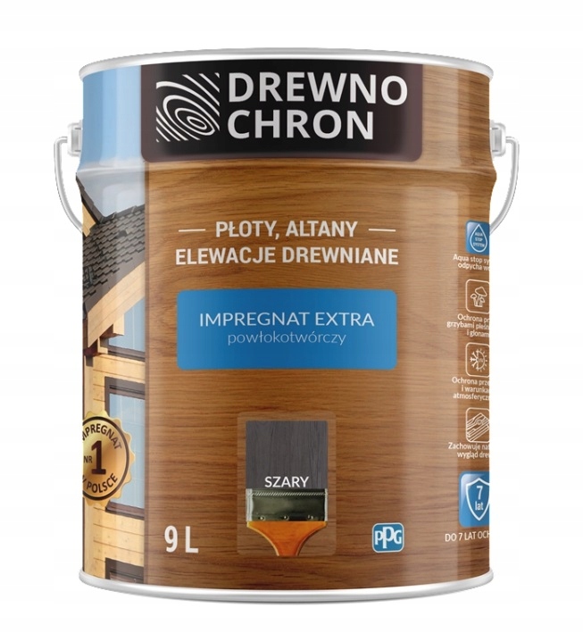 Drewnochron Impregnát Extra 9 L Šedý