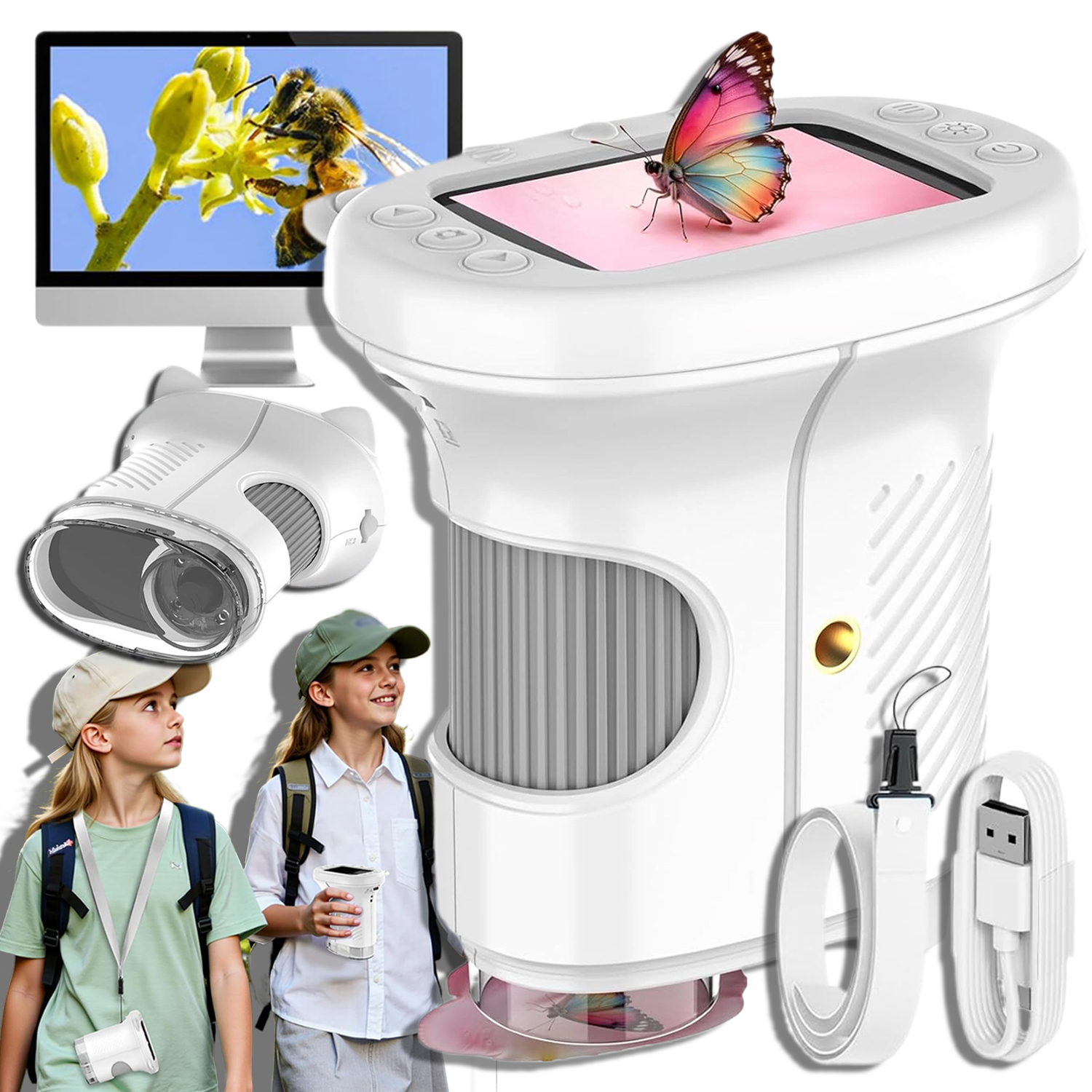 Digitální Mikroskop 1000X Led Kapesní Přiblížení Přípravky Pro Děti