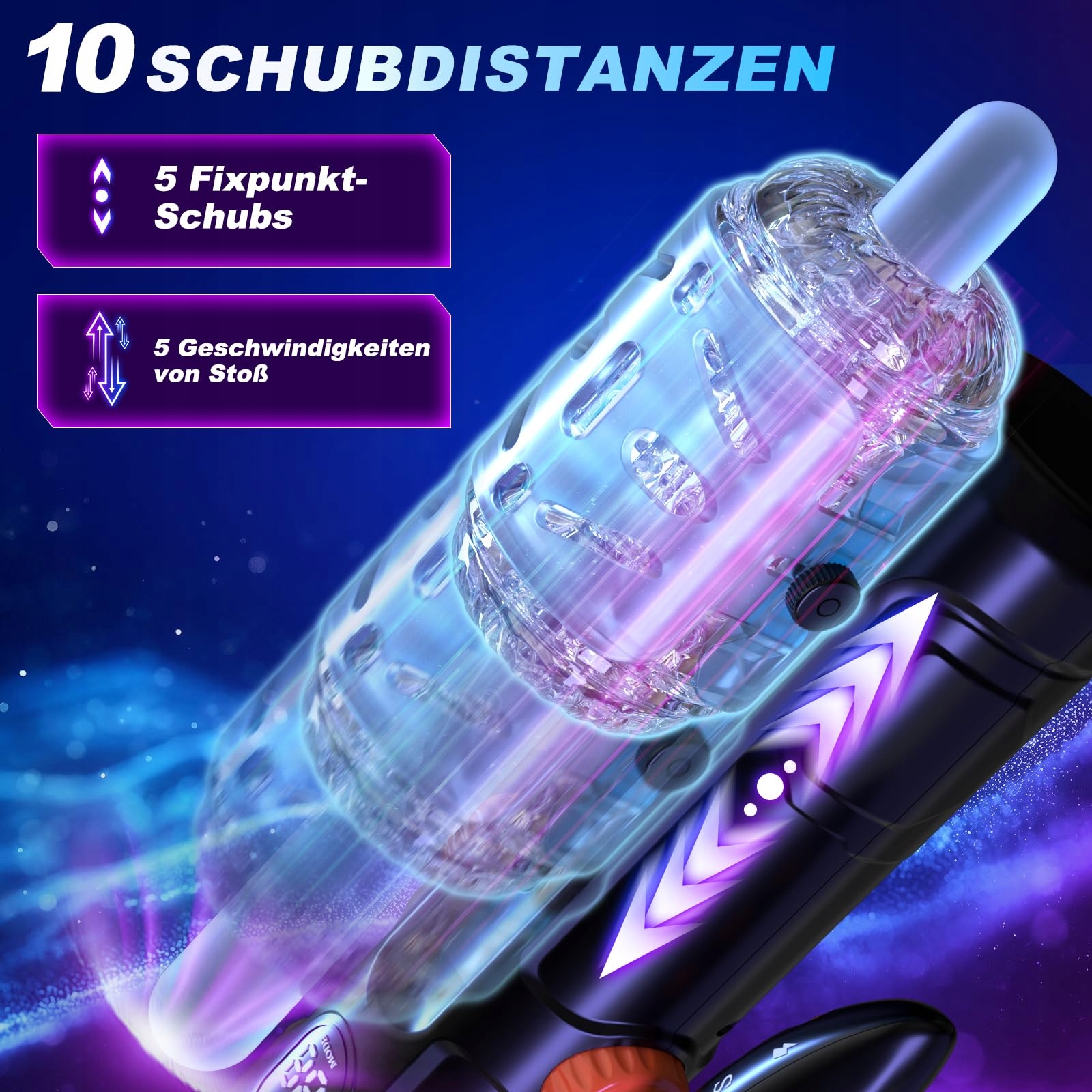 AUTOMATISCHER MASTURBATOR DLA MĘŻCZYZN Z FUNKCJĄ TELESKOPOWĄ 10 CM — miniatura 3