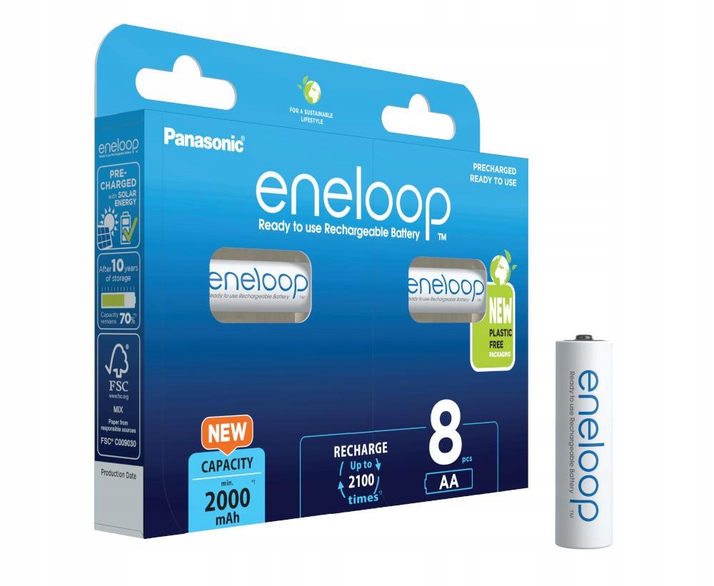 

8X Akumulatorki Panasonic Eneloop R6 Aa 8BL Japan