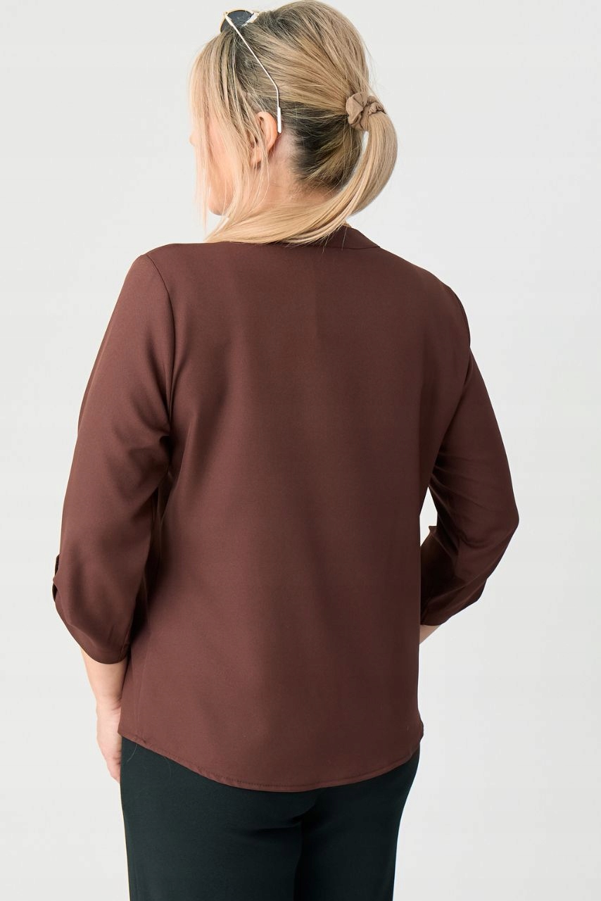 BLUZKA WIZYTOWA ELEGANCKA Z PLISĄ POLSKI PRODUCENT DUŻE ROZMIARY Rozmiar 44