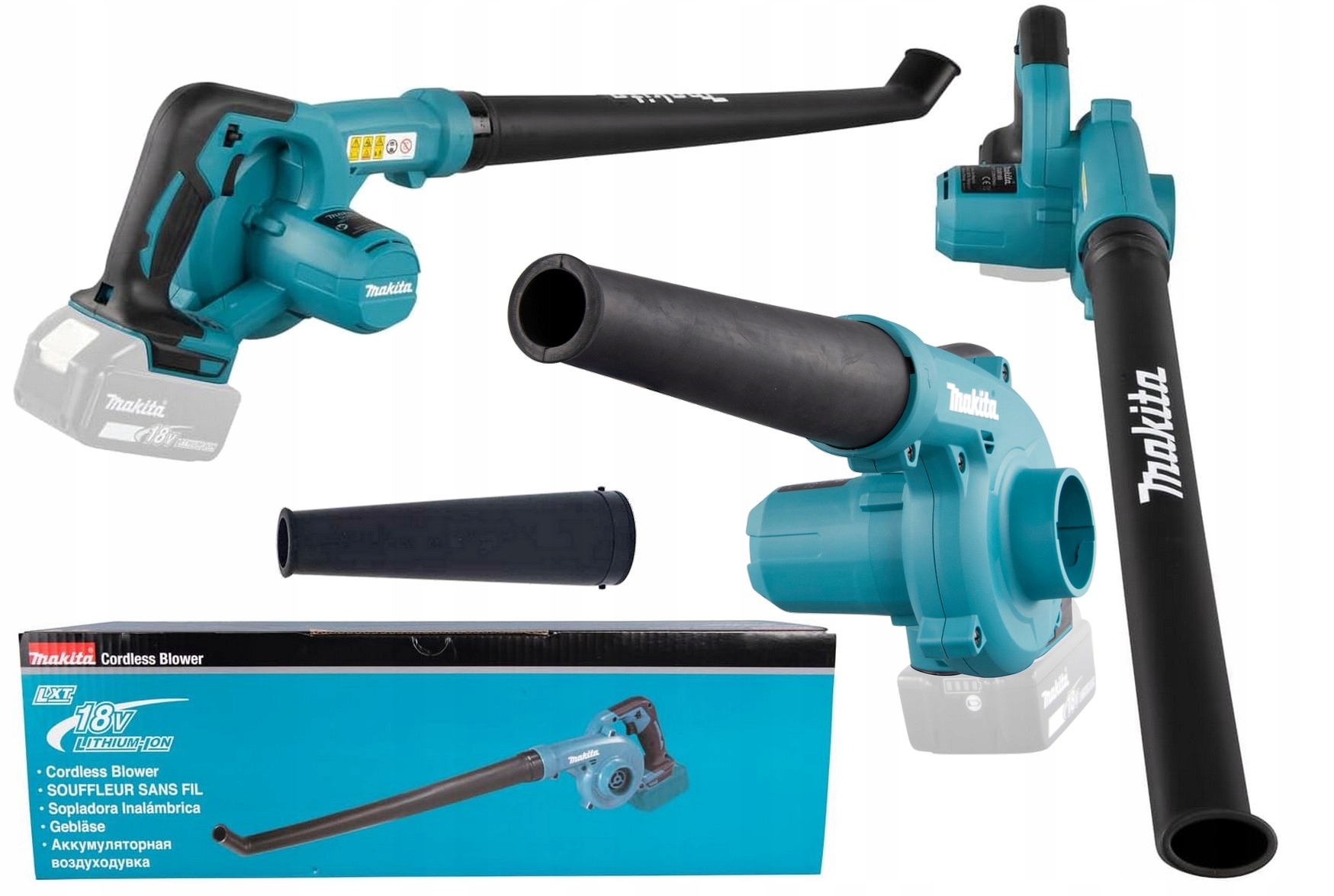 Makita DUB186Z dmuchawa akumulatorowa 3 biegi 2 dysze
