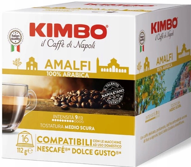 Levně Kimbo Káva Kapsle Amalfi 100% Arabica do Dolce Gusto 16 kusů