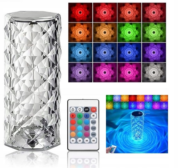 LAMPKA LED NOCNA CRYSTAL TIKTOK RGB BEZPRZEWODOWA