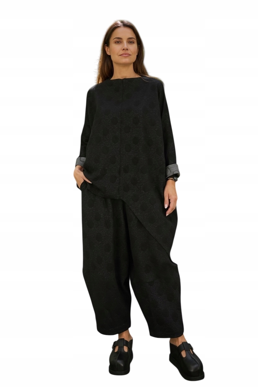 Dámský komplet Wendy Trendy elegantní černý pohodlný oversize New italy