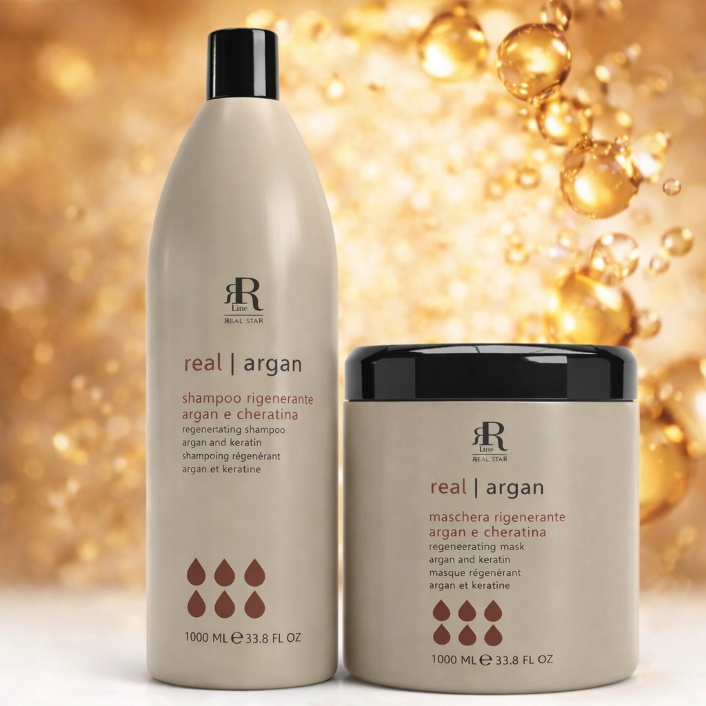 Szampon Maska Arganowa Rr Line Argan Star Z Keratyną Regenerująca 2 x Litr
