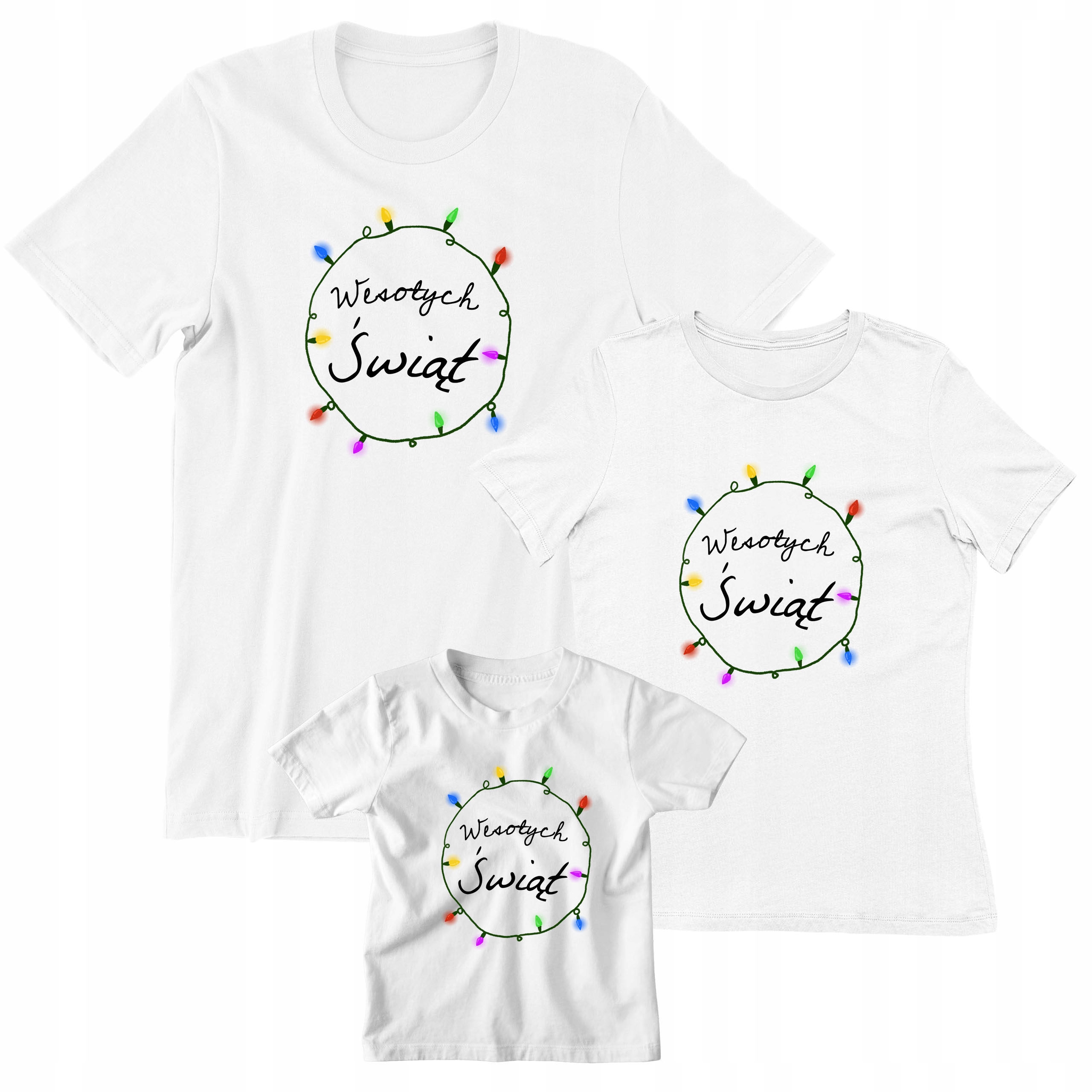 KOSZULKI RODZINNE KOMPLET NA ŚWIĘTA MAMA TATA SYN Marka LOGOSTORE