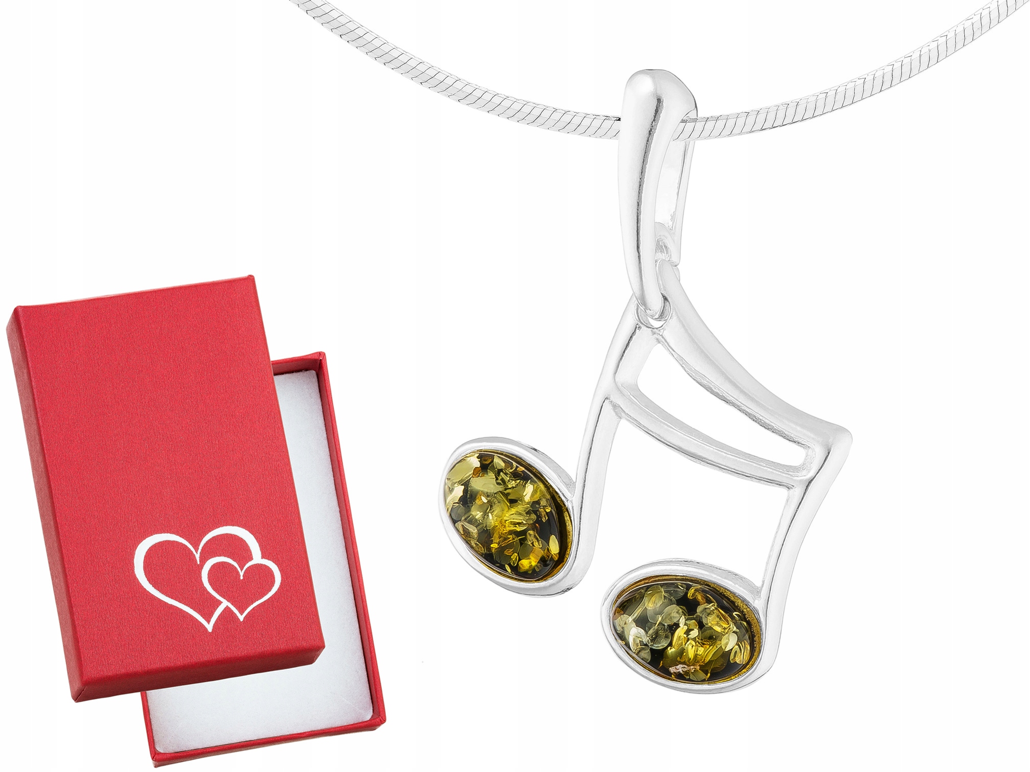 Dlouhý stříbrný náhrdelník s zeleným jantarem Nutka šestnáctka 80 cm