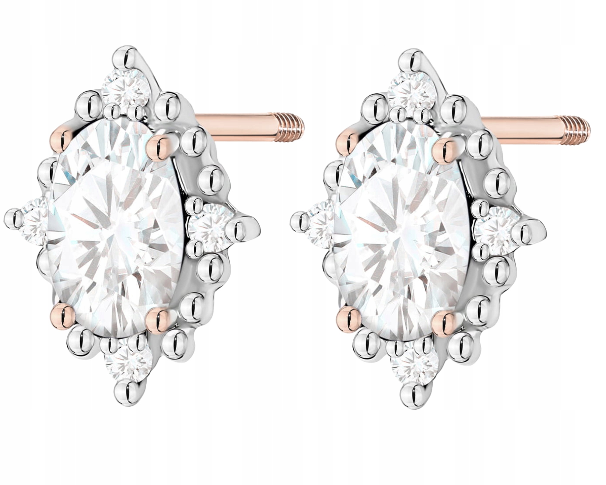 Růžové zlato Náušnice s diamantem Lab Šroubovací tyčinka Zlato 585 Jako Dárek