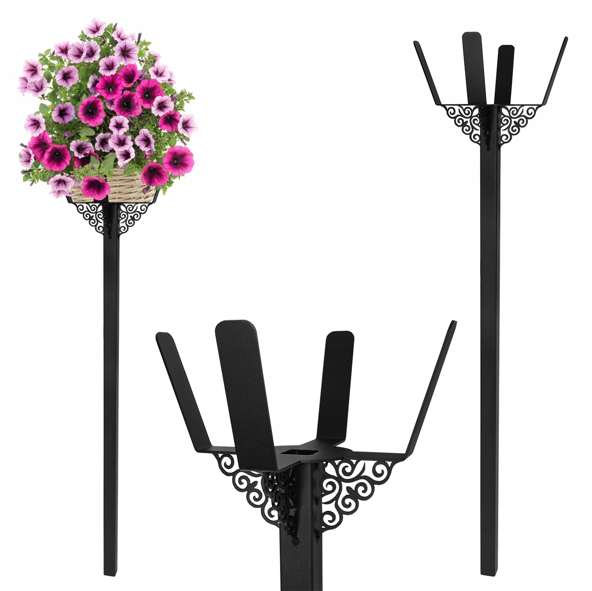 

Kwietnik Ogrodowy Metalowy KWIETNIKi czarny 120CM