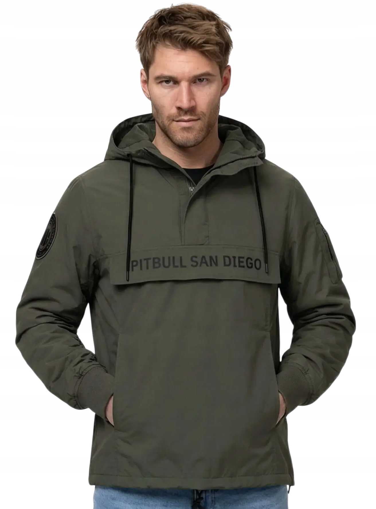 Pit Bull Klokanka S Kapucí Přechodová Meandro Olive XL