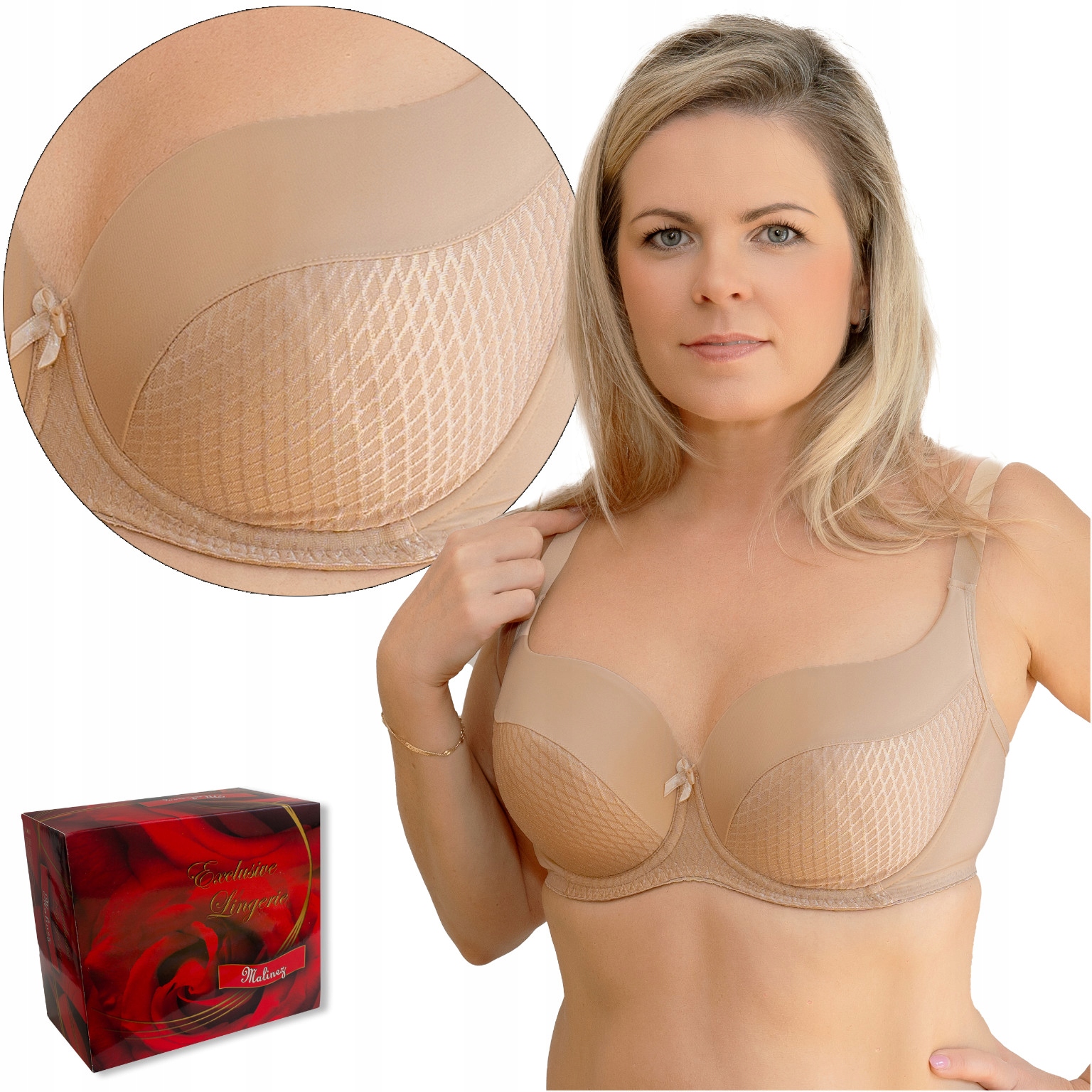 Biustonosz Usztywniany Malinez Nicole Beżowy 90B