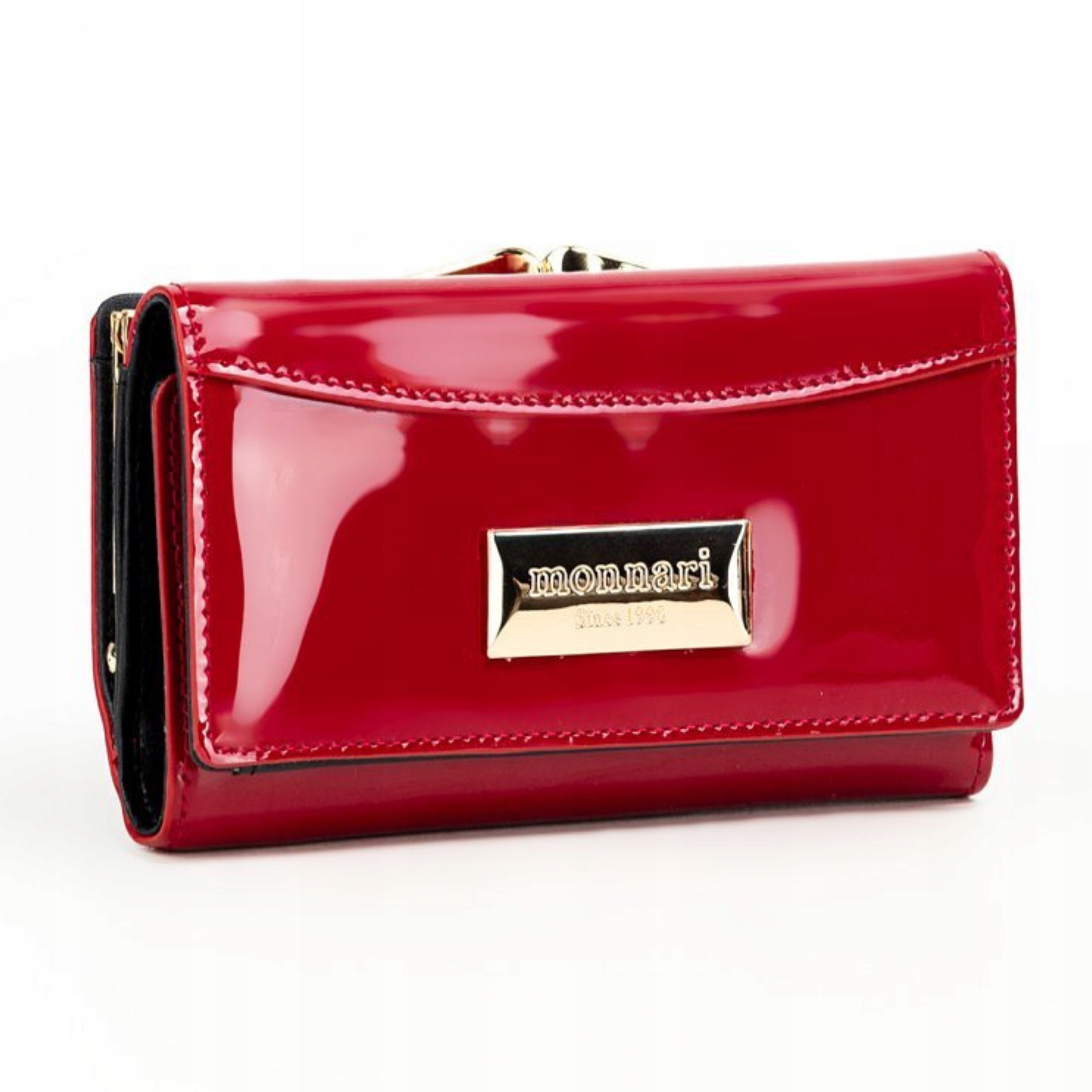Portfel Damski Skórzany Monnari Czerwony Lakierowany