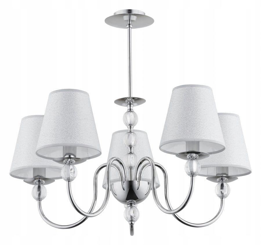 Lustrová lampa se stříbrným chromovým stínítkem Emmanuelle 5-pl 16715 Alfa