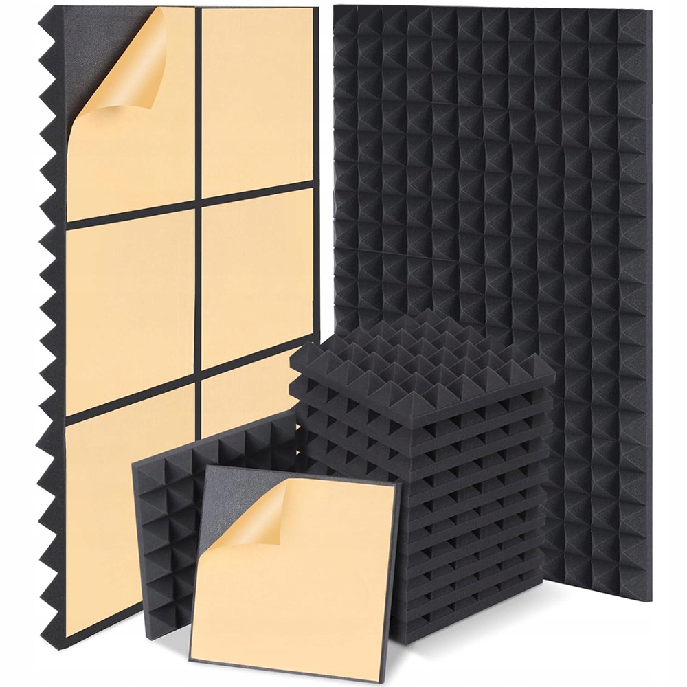 Akustické panely 24ks Černá 30x30x5 cm pro kancelář studia obývacího pokoje