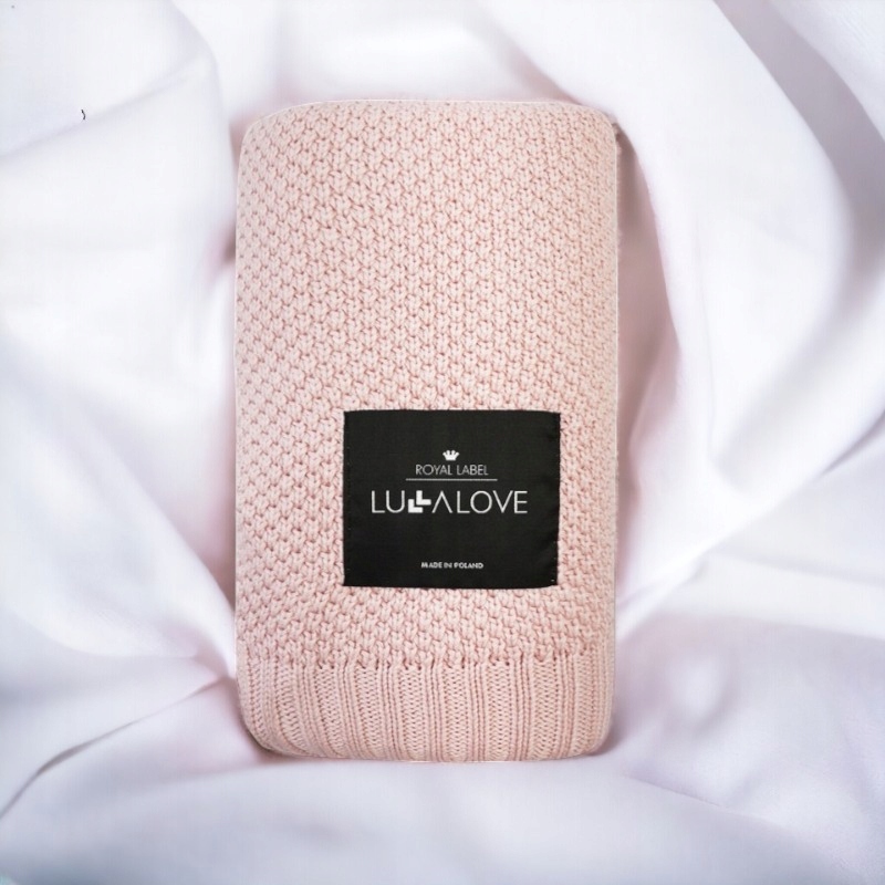 Bambusowy koc makaronik pudrowy róż - LULLALOVE Marka Lullalove