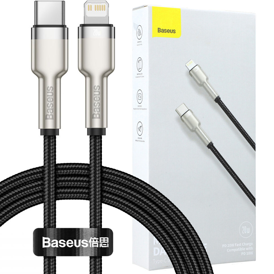

Kabel Usb-c / Lightning, Baseus Cafule Met, 20W 1m