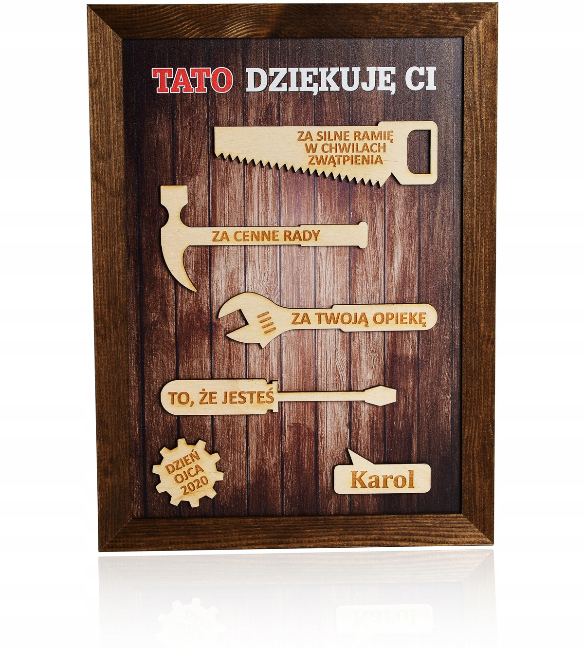 

Dzień Ojca taty ramka z imieniem grawer Prezent