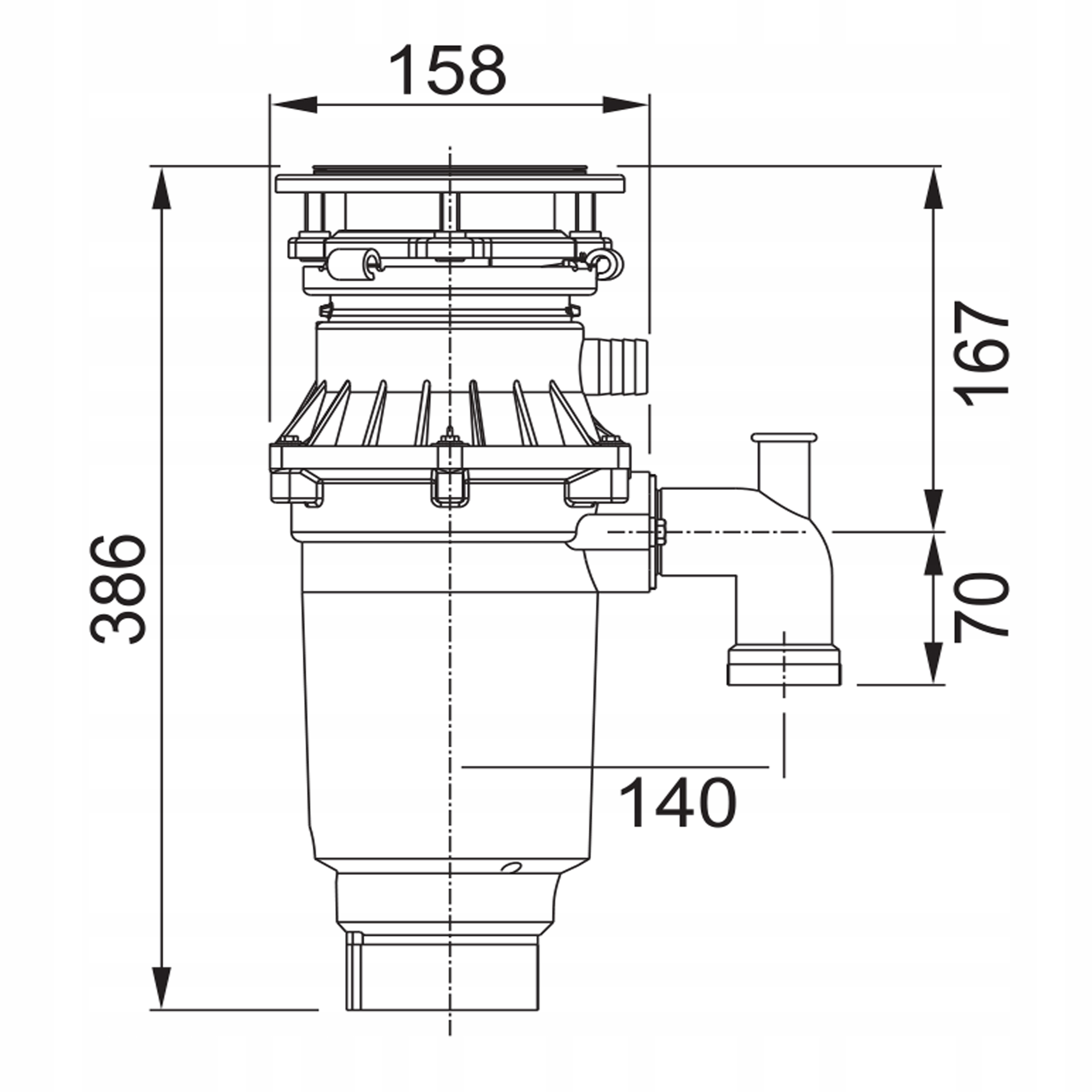 Młynek do odpadów Franke Turbo Elite Slim 0,75 kM Linia Turbo Elite Slim