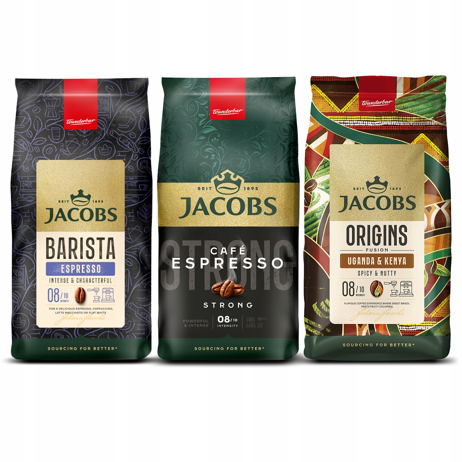 Kawa ziarnista Jacobs Espresso, Barista, Origins Uganda&Kenya 3x 1kg