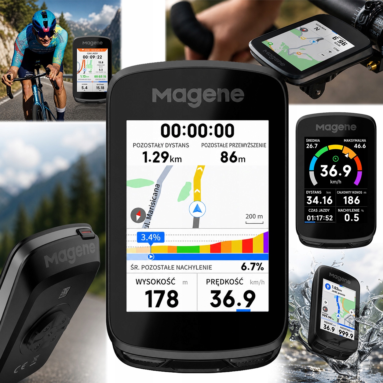 Cyklopočítač počítač pro kolo s Gps a Bluetooth Ant+ Magene C606 Pro