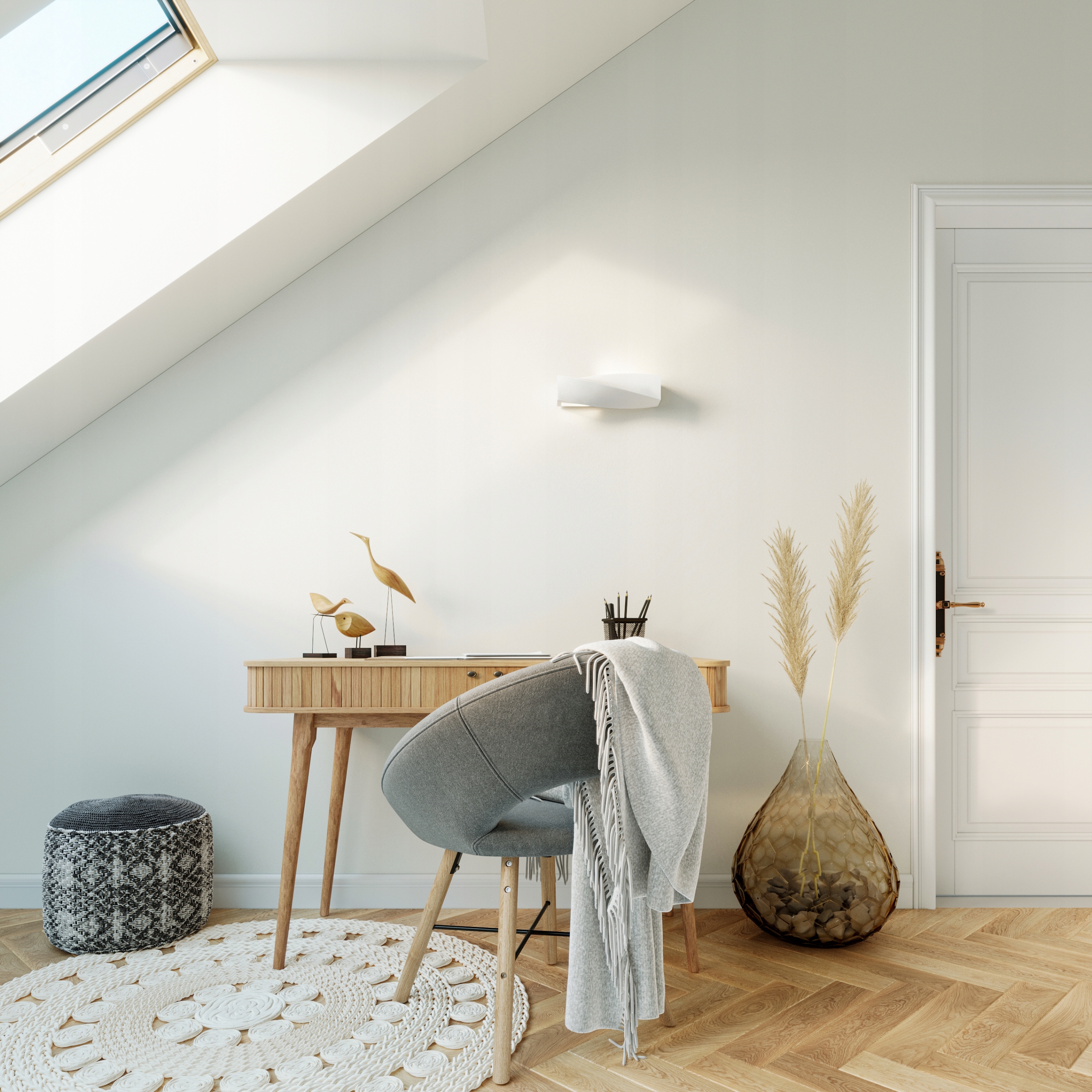 Kinkiet ceramiczny SIGMA MINI biały LAMPA ŚCIENNA DO KORYTARZA SOLLUX Długość/wysokość 12 cm