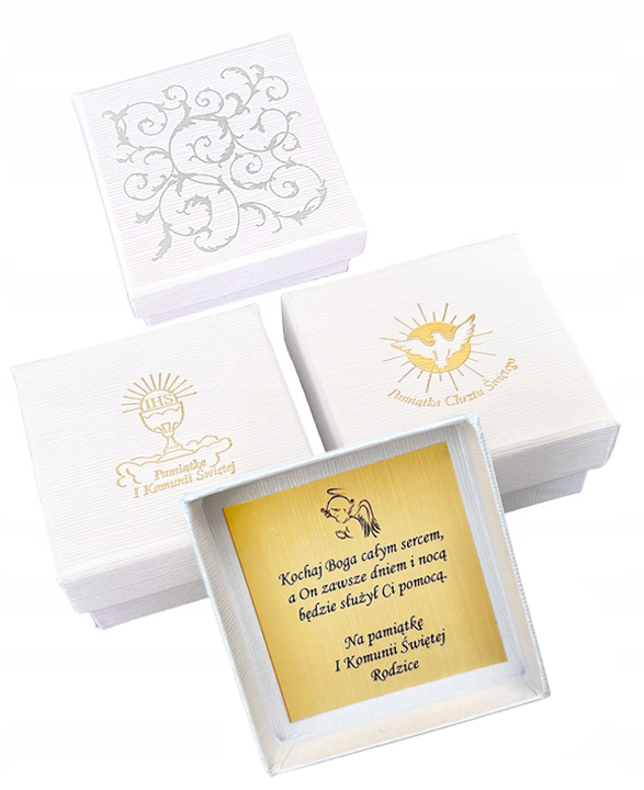 SREBRNY ŁAŃCUSZEK I CUDOWNY MEDALIK MATKA BOSKA CUDOWNA NA KOMUNIĘ 40cm Płeć uniseks