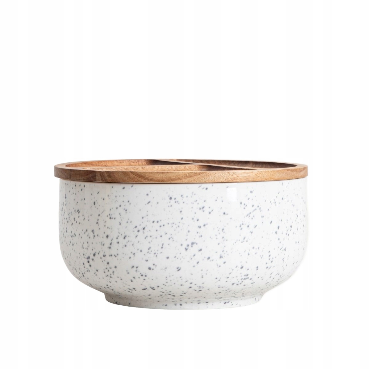 Misa Caviano okrągła z akacjową pokrywką nakrapiana 24x13,5 cm Homla