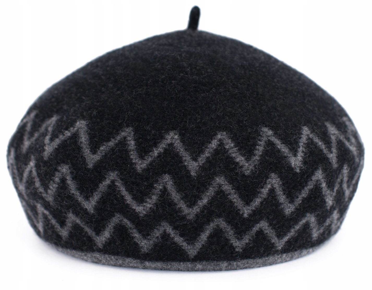 

Szaleo piękny Beret Szlaczek Wełna cz18346-2
