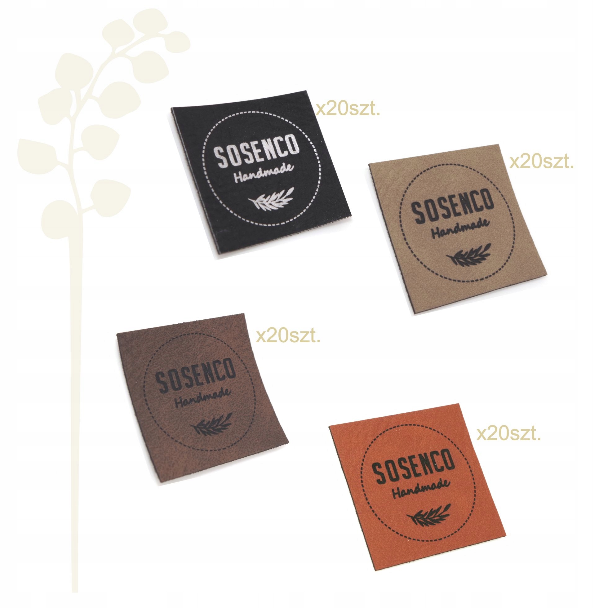 Štítek 30x30mm s vaším logem 80ks ve 4 barvách