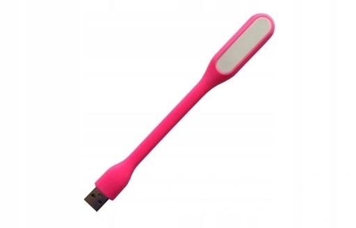 LAMPKA SILIKONOWA USB DO LAPTOPA LED MOCNA RÓŻOWA GIĘTKA