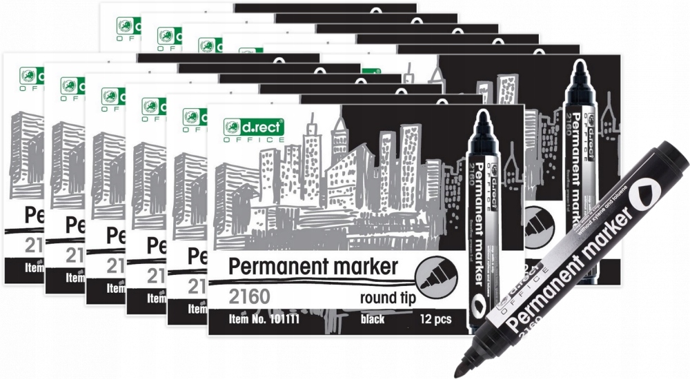Marker Permanentny Czarny Wodoodporny Pisak 144szt