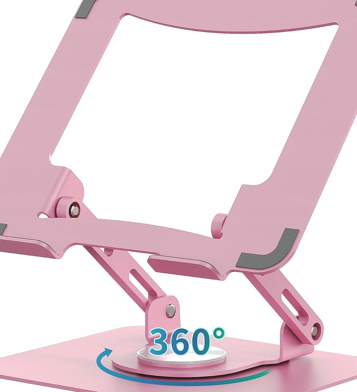 STOJAK NA LAPTOP OBROTOWY 360° REGULOWANY RÓŻOWY