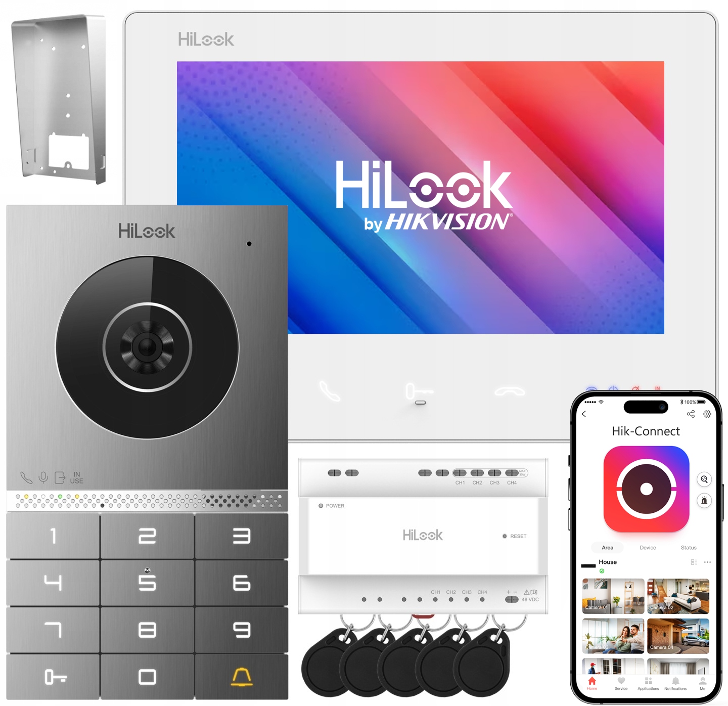 Videovrátnik WiFi Hilook Hikvision HD-VIS-02K-W Biely Furta Brána 2-WIRE