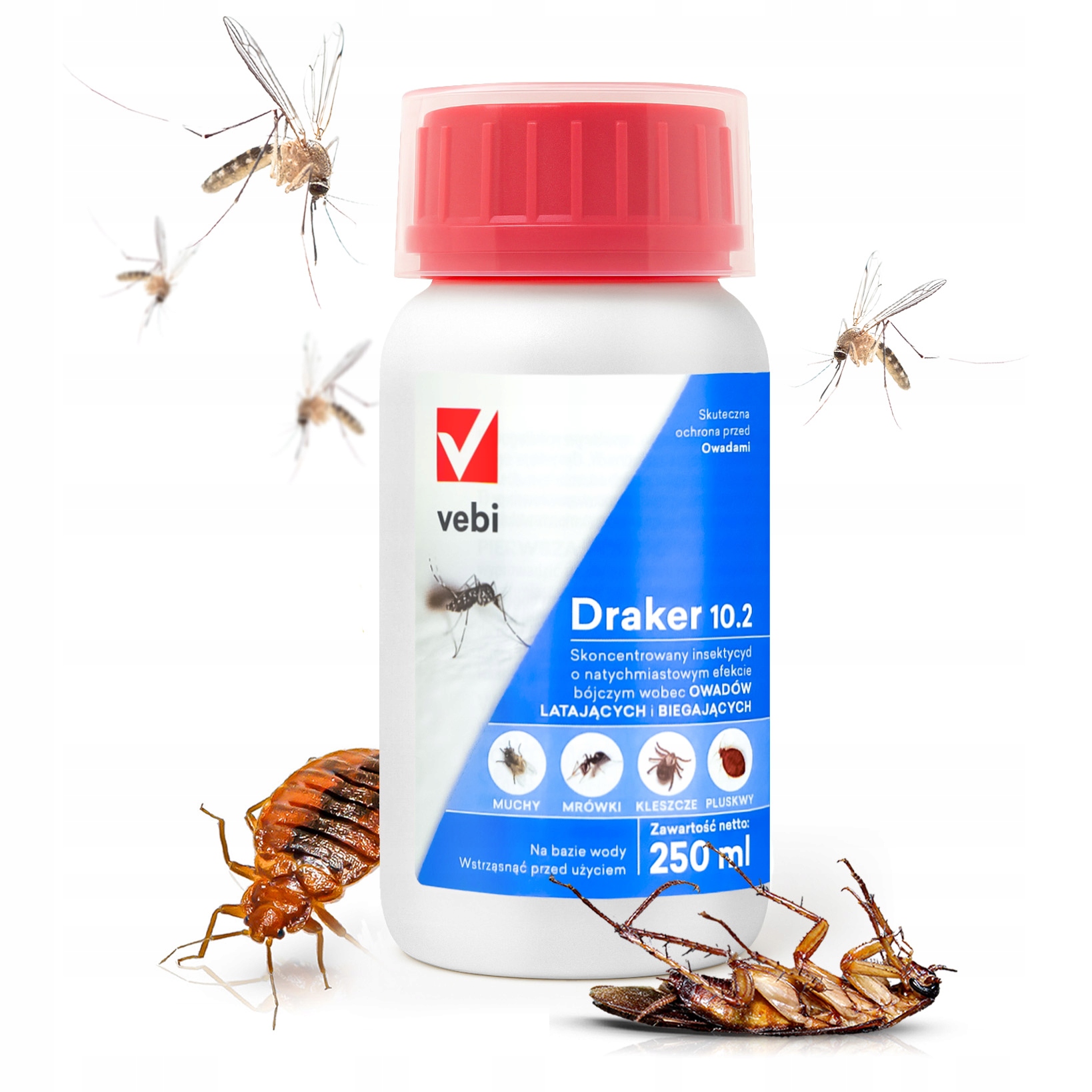 Draker Oprysk Na Komary Kleszcze Pluskwy Osy Muchy Silny Koncentrat 250 ML