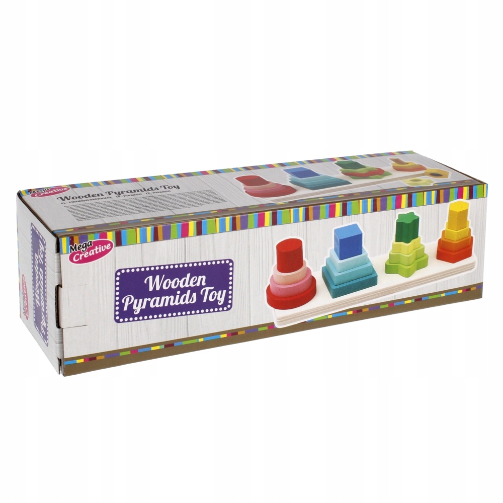 

Piramidki drewniane. Różne kształty. creative