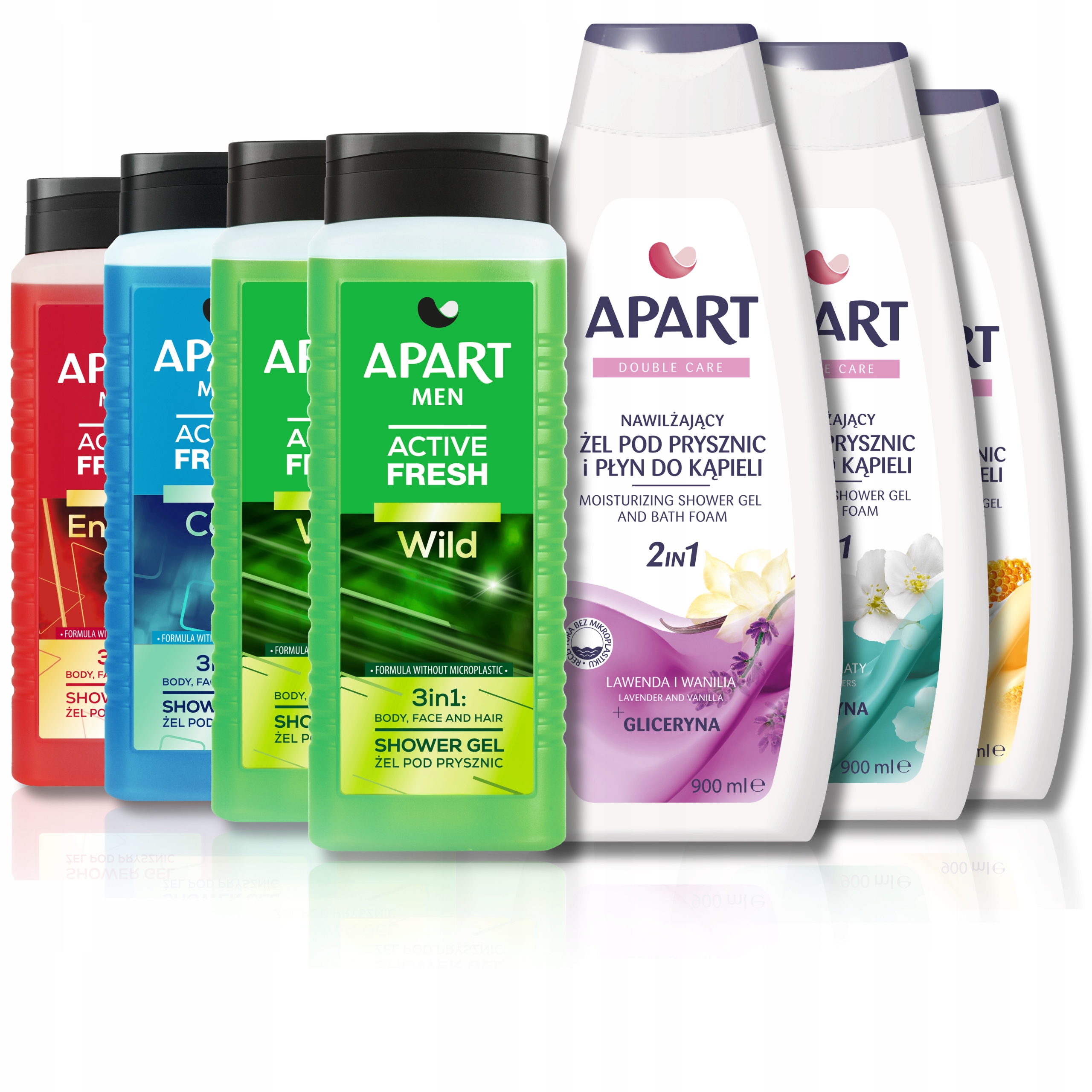 Apart sprchový gel Pánský 3v1 500 ml sprchový gel Dámský 900 2v1 Mix