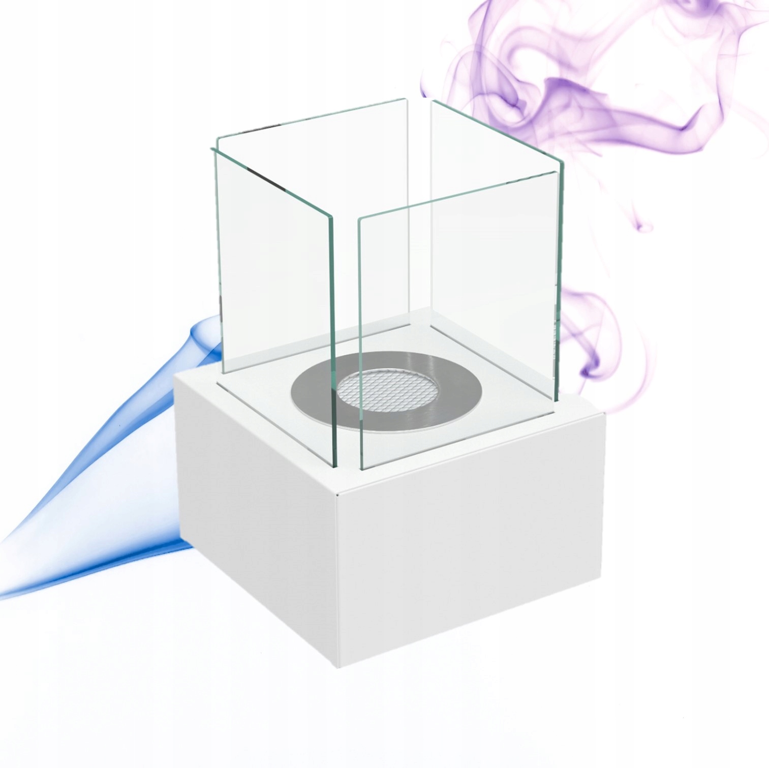 Volně stojící biokrb Tango 2 bílý, malý jako dekorativní svíčka