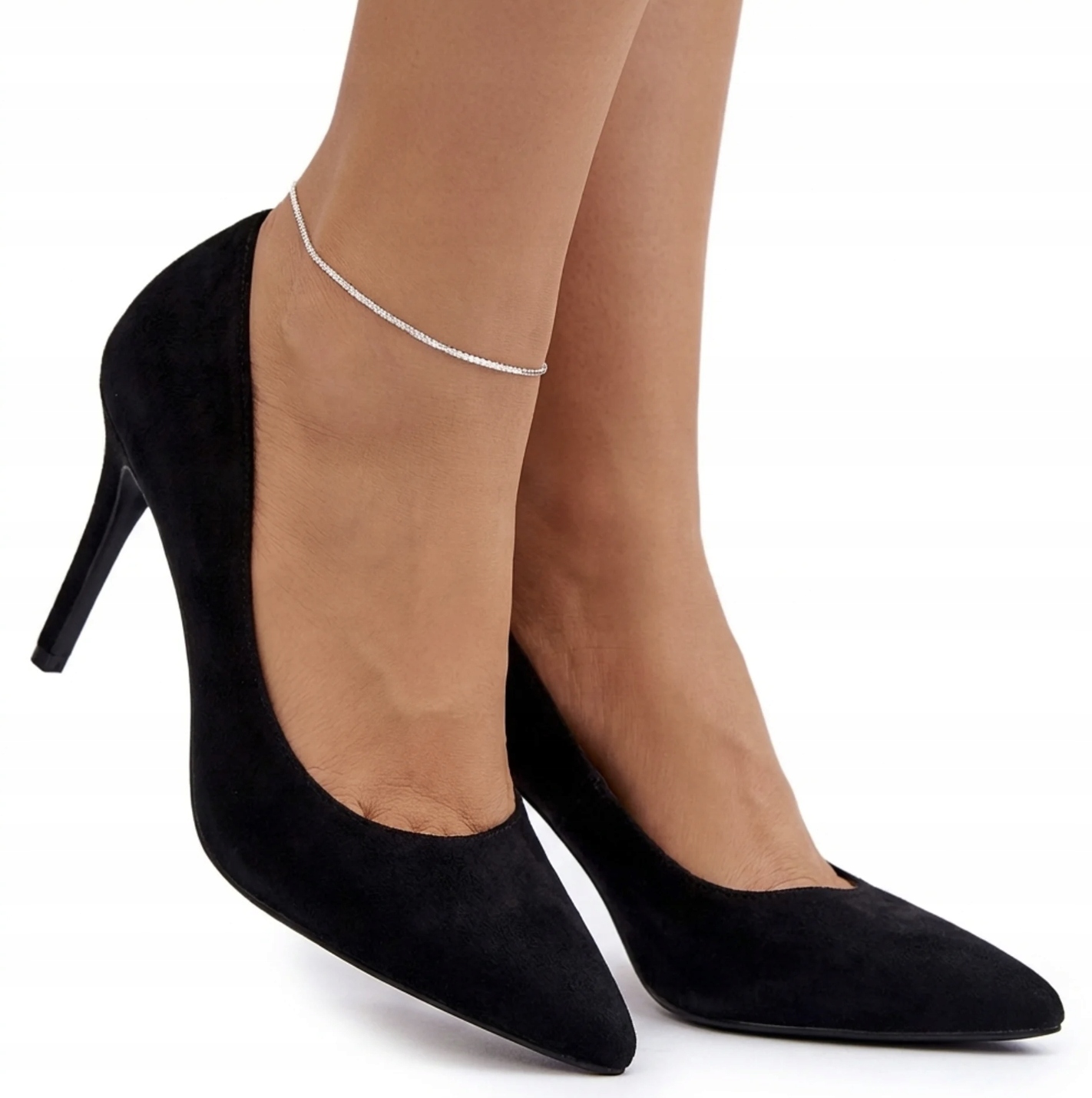 Czarne Czółenka Buty Damskie Na Szpilce Sergio Leone 1339 Eko Zamszowe 39