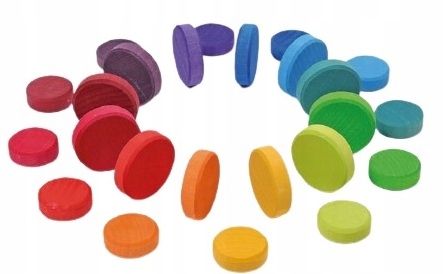 

Klocki drewniane Monety tęczowe 3+ Grimm's