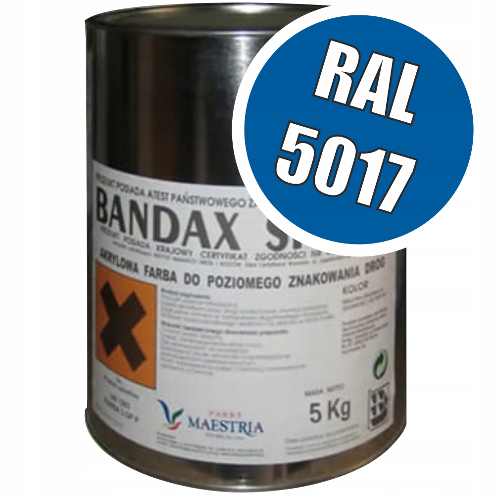 Farba Drogowa Bandax Sprint Niebieska 3L/5KG Ral 5017