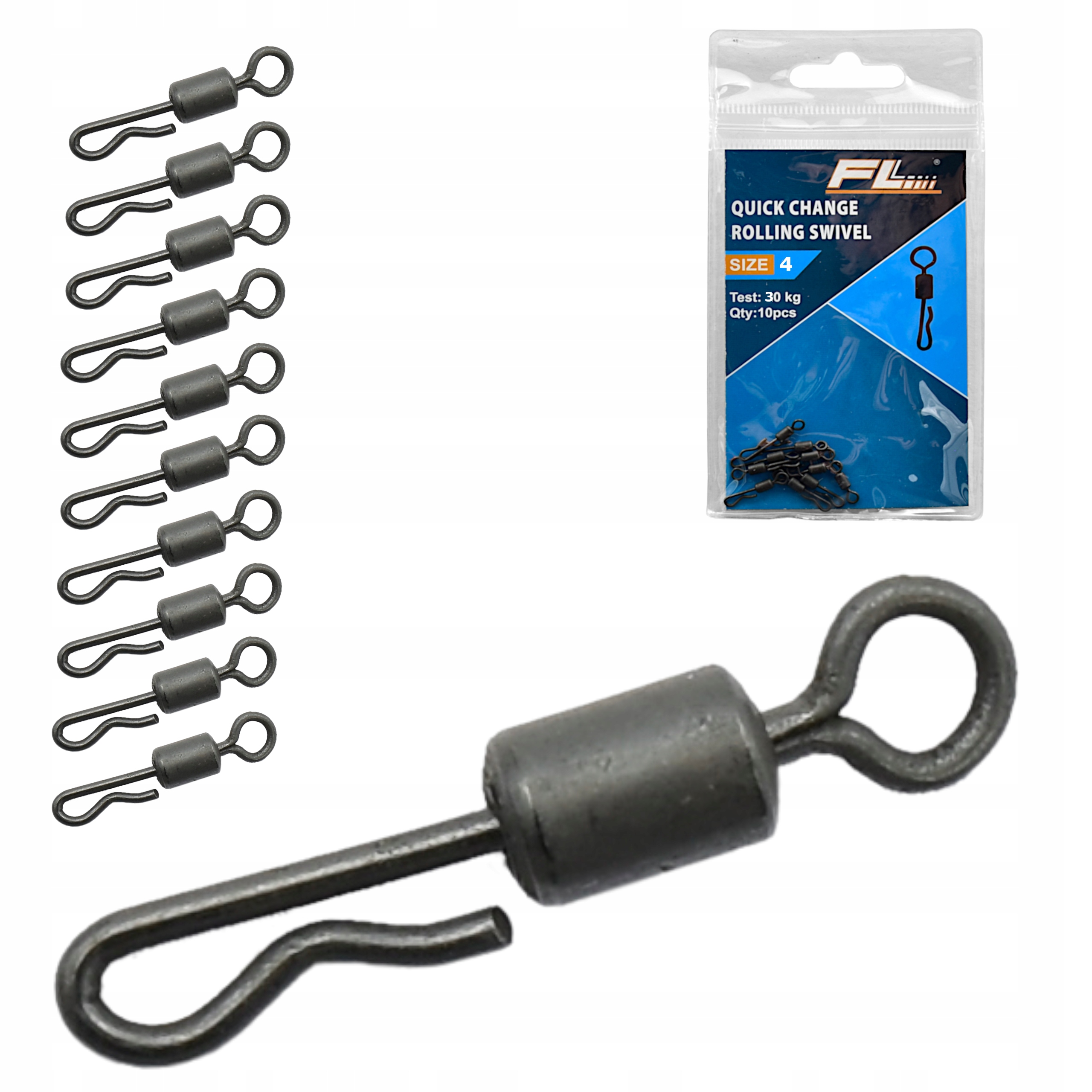 

10x Krętlik szybkiej wymiany przyponów Quickch r 4