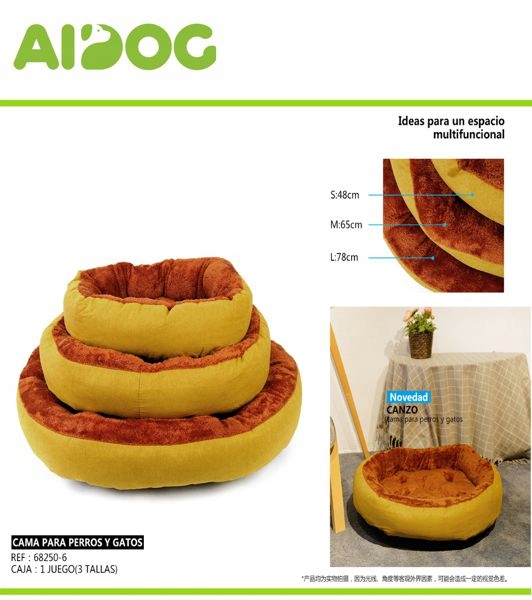 Levně Měkké Kulatý Pelíšek pro psy 3-dílná sada