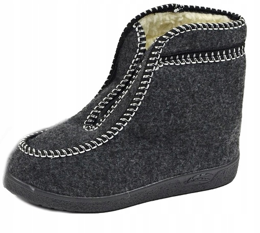 Filcowe Bambosze Wysokie Kapcie Wełna Zamek *37 Rozmiar 37