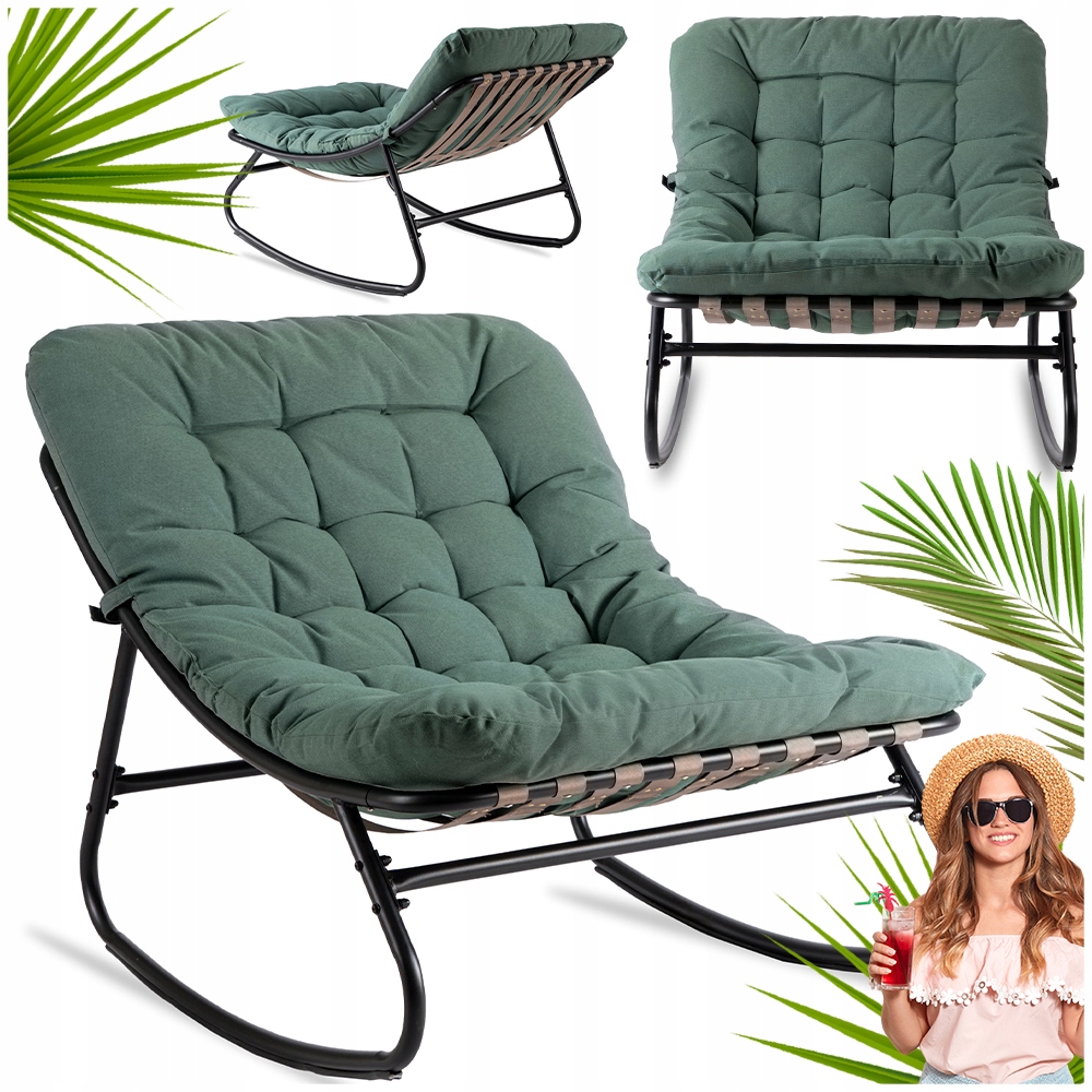 Zahradní houpací křeslo Houpačka Na Terasu do obývacího pokoje Zelená Aurora