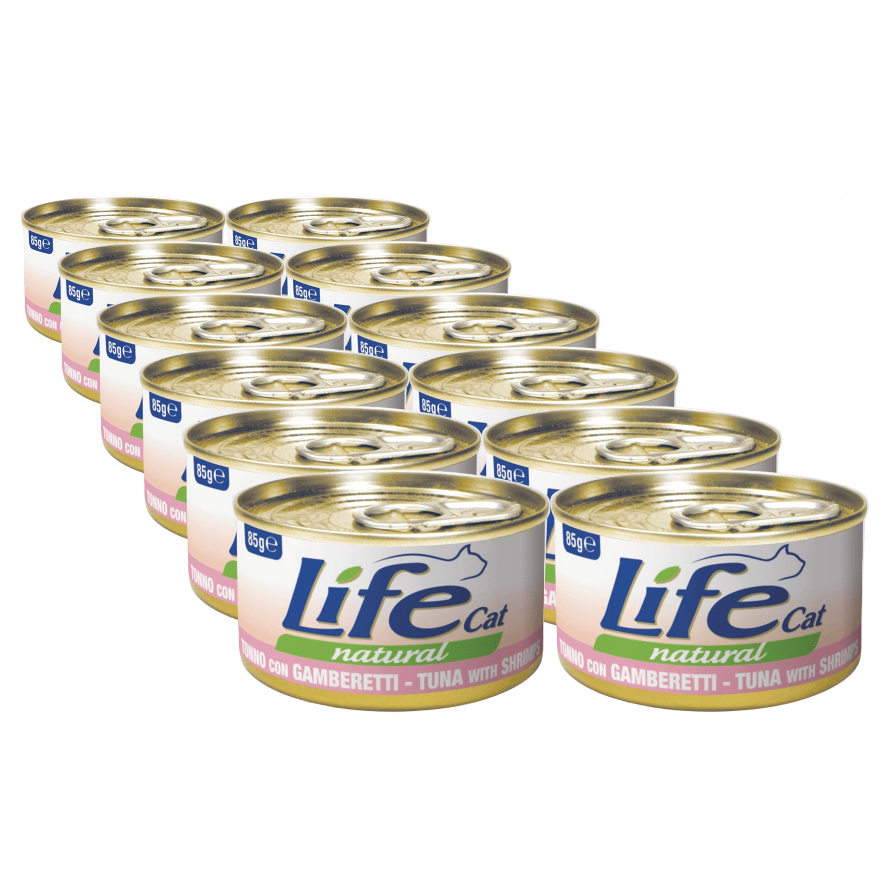 Levně Life Cat Natural Krmivo pro kočky konzerva Set 12x85 g tuňák krevety