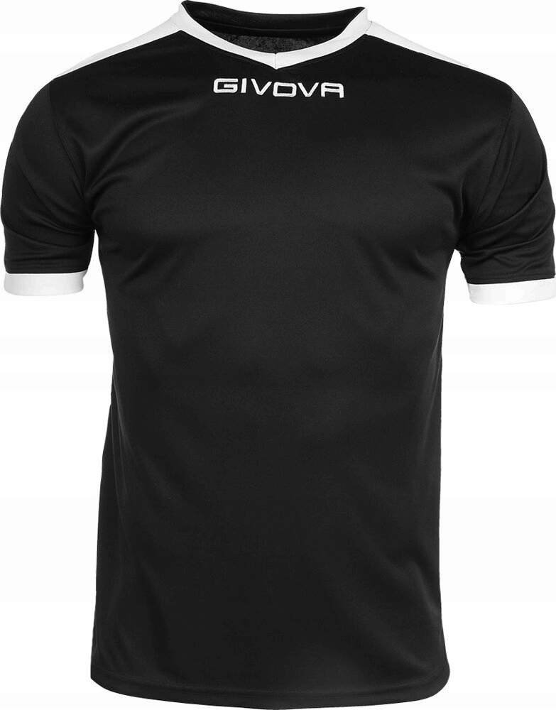 Koszulka Givova Revolution Interlock Czarno-biała MAC04 1003 r 2XS