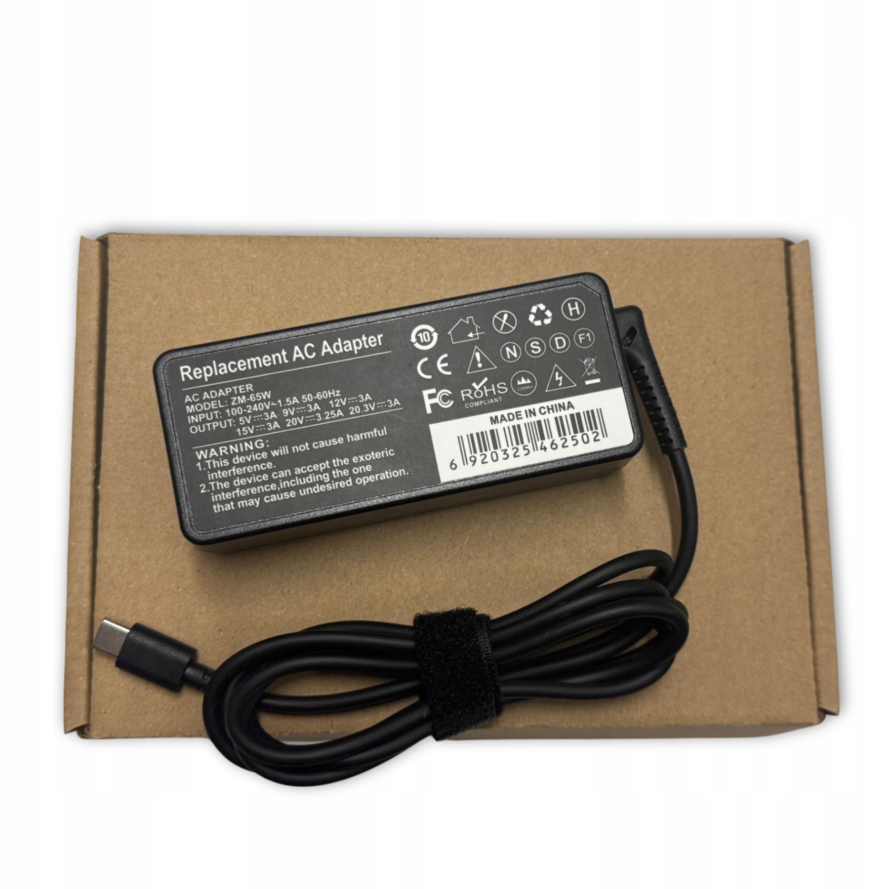 Adaptér Nabíječka Pro Notebooky Univerzální 65W Typ C Nejvyšší Kvalita