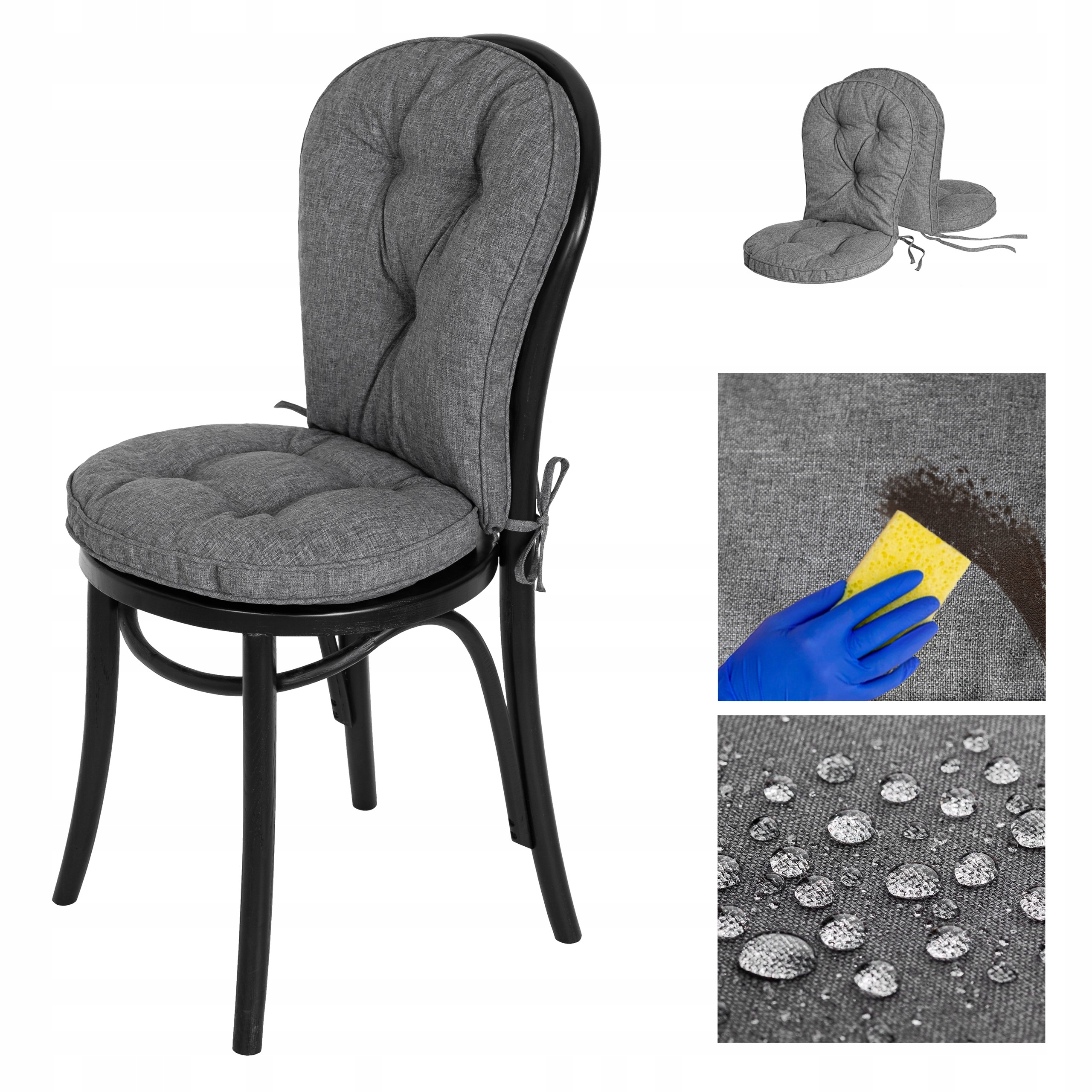 Polštář na kavárenské křeslo, zahradní Podsedák s opěradlem 39x39x48 cm